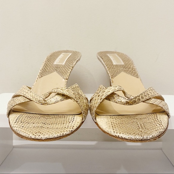 Michael Kors Collection Italy Python Snakeskin Mules Slides Sandals 39 40 9 - Picture 4 of 11